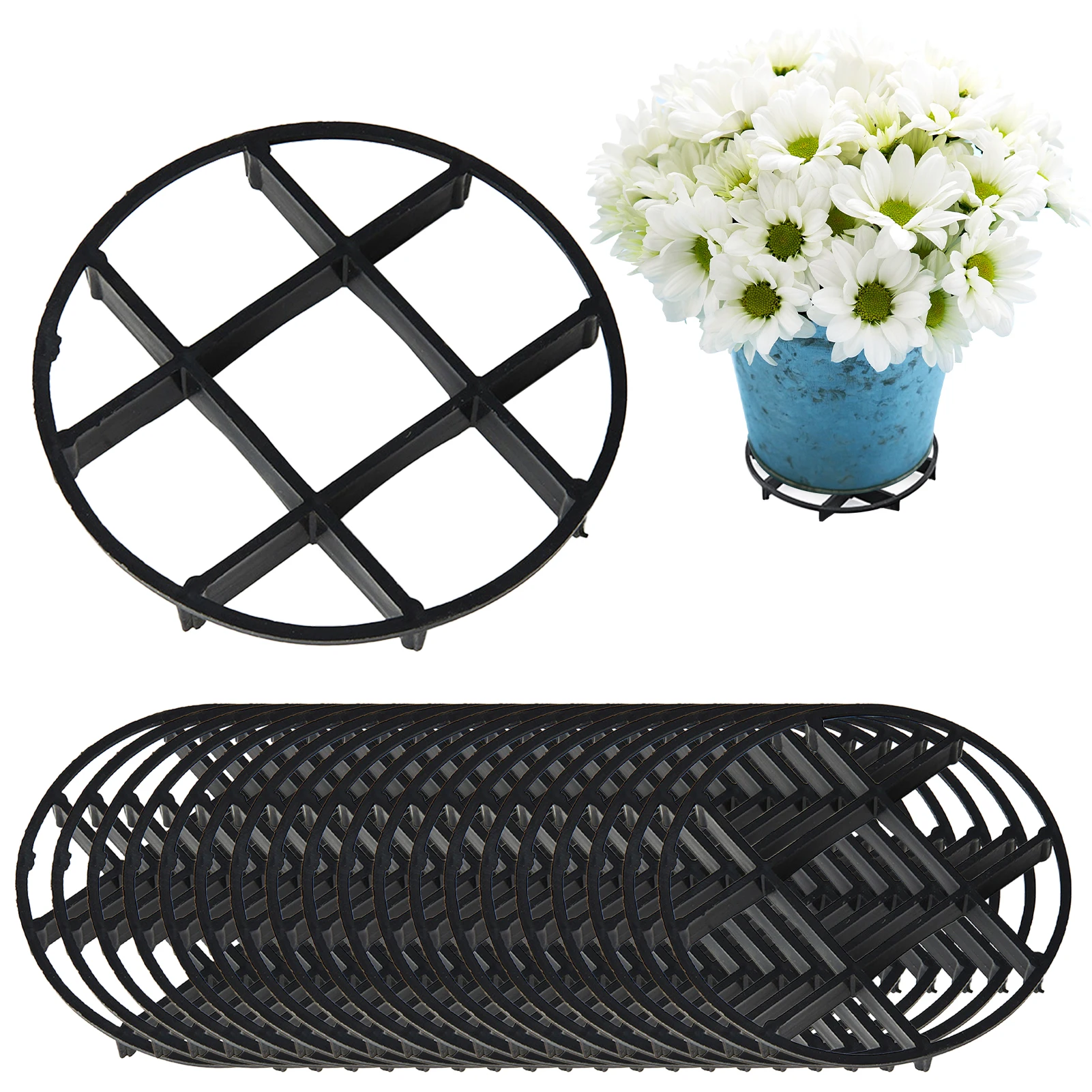 

Black Round Flower Pot Pads Plastic Planter Base Bottom Mats For Breathable Root Rot Prevention Home Garden Supplies