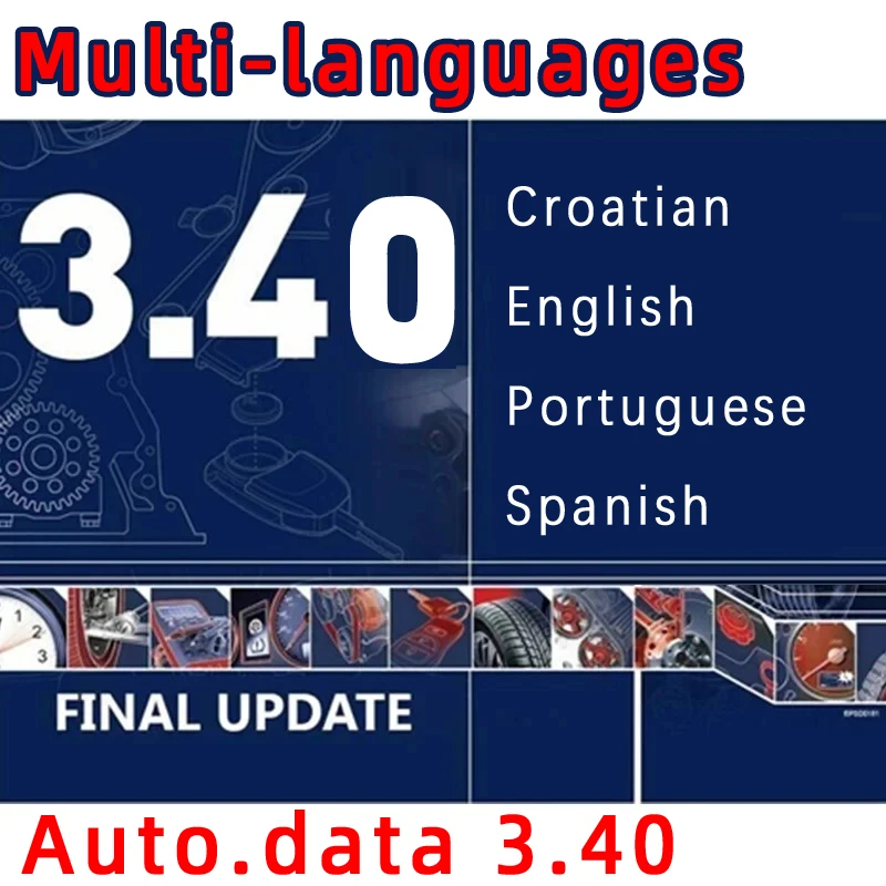 2024 Hot Sale Auto Data 3.40 Auto Repair Software Multi-languages Send by CD Guide Version Remote Automotive Car Tool Software