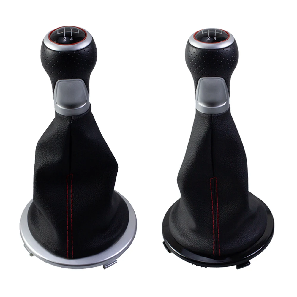 Penna per leva del pomello del cambio in pelle a 5 velocità per Volkswagen GOL G4 G5 Accessori per auto Ghetta Copri bagagliaio linea rossa