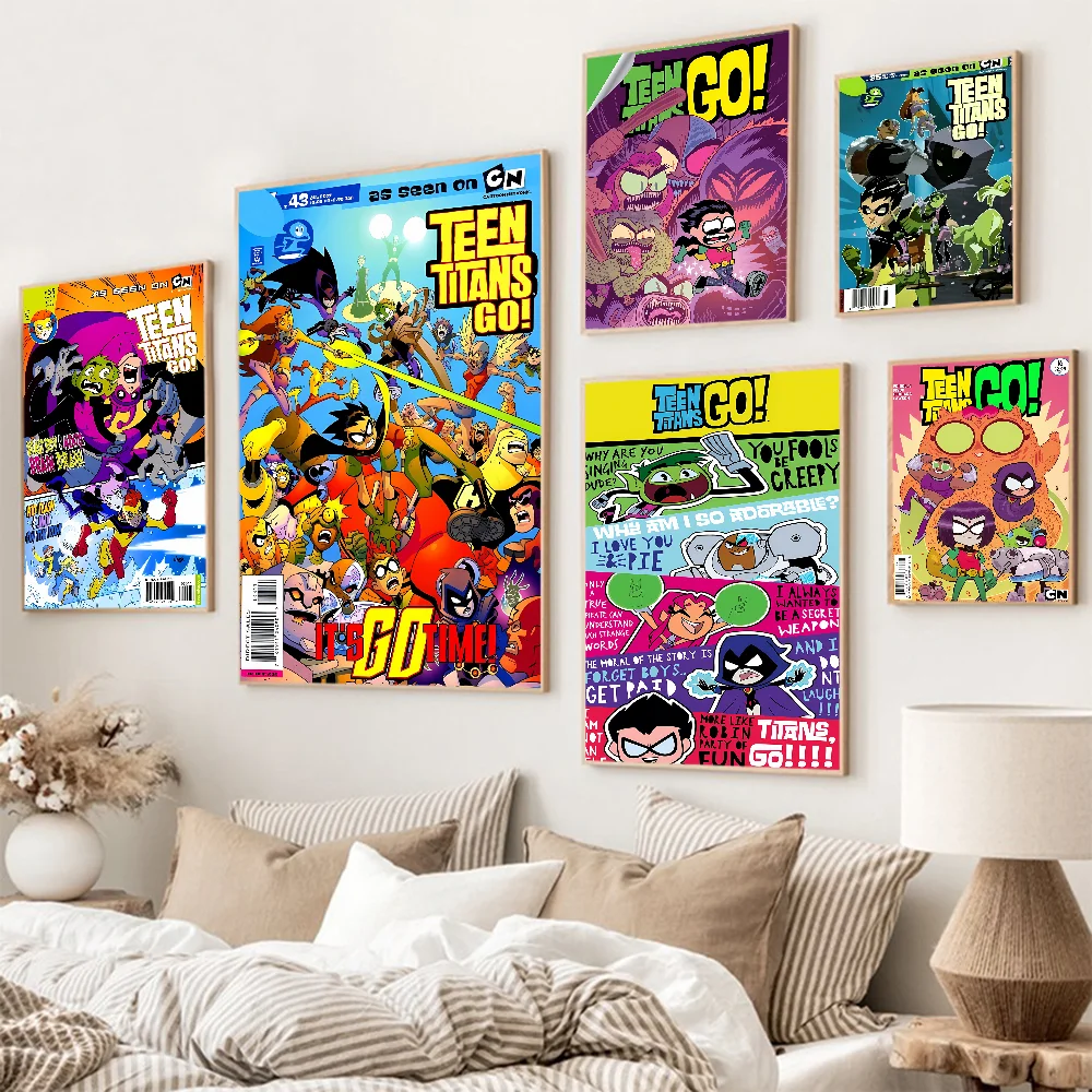 T-Teen T-Titans Cartoon Good Quality Prints And Posters Vintage Room Home Bar Cafe Decor Aesthetic Art Wall Painting