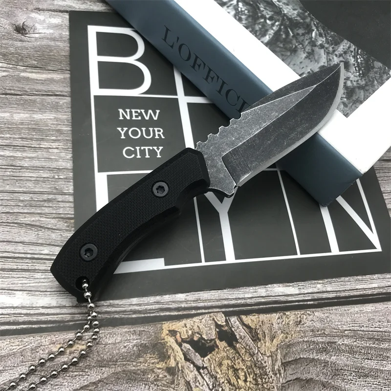 Mini Portable choker Outdoor Camping Hunting Knife Survival Tactics EDC Tool Pocket Fixed knife 8Cr13Mov blade G10 handle