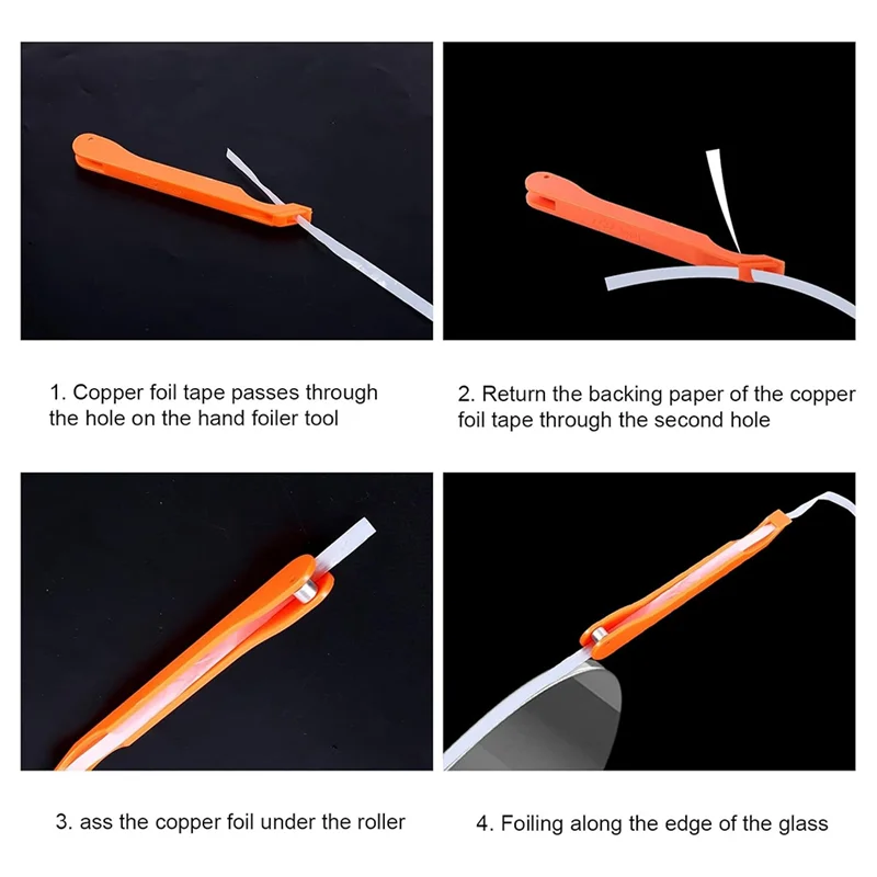 PORK-Hand Foiler For Stained Glass, Portable Copper Foil Tool Practical Stained Glass Making Kit
