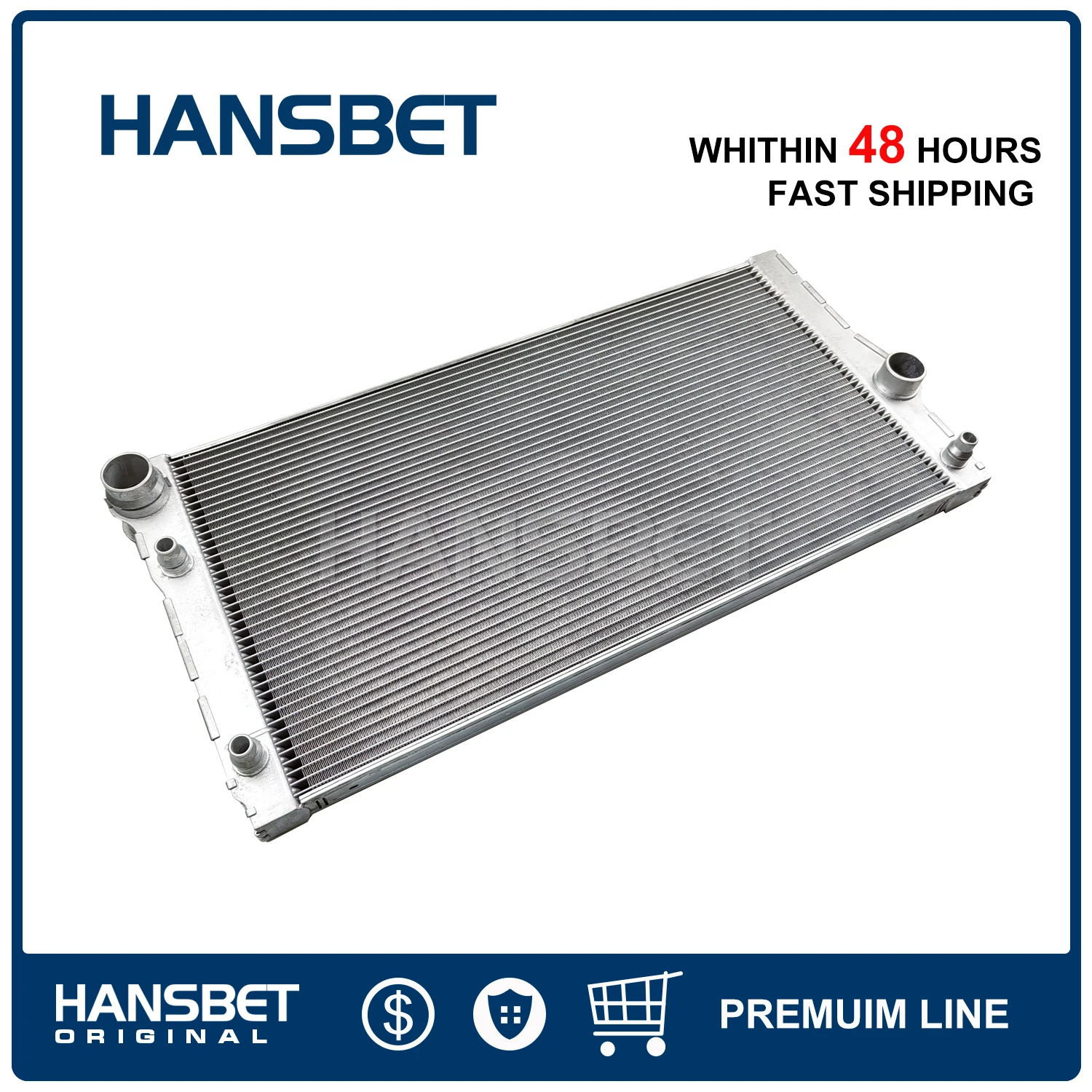 Engine Aluminum Radiator 17118615426 for BMW 5 7 Series F07 F10 F11 F01 F02 535i 740i 740Li N55 N54 7562586 7570096 HANSBET