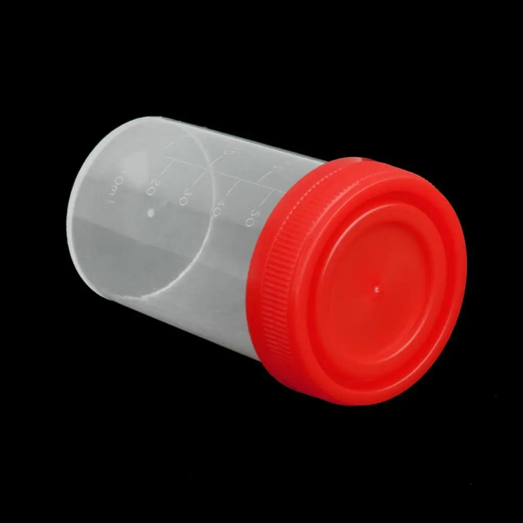 Laboratory Plastic Measuring Cup Sterile Specimen Container Polypropylene 2.0oz Graduated for Medical Analysis