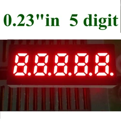 Display LED de tubo digital vermelho, 7 segmentos ânodo comum, 0, 23 Polegada, 5 bits, 10pcs