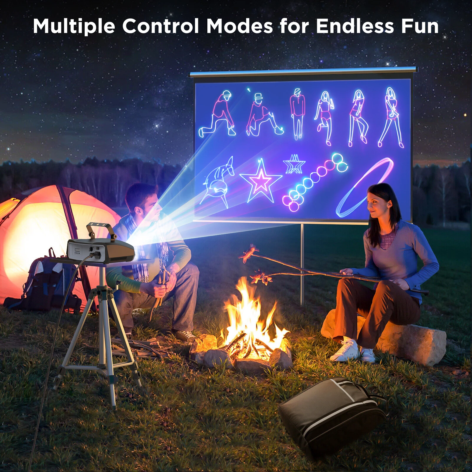 Yiflamefly 2W DJ Laser Party Light 3D Animation Laser Machine RGB Laser Stage Lighting Disco Projector Lights For Bar Party Live