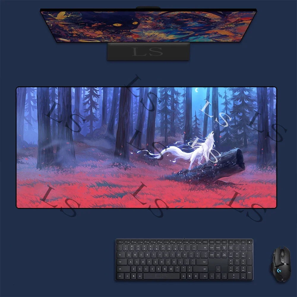Cute Cartoon Fox Large Gaming Mouse Pad Computer Laptop Mousepad Keyboard Pad Desk Mat PC Gamer Mouse Mat XXL Office Mausepad