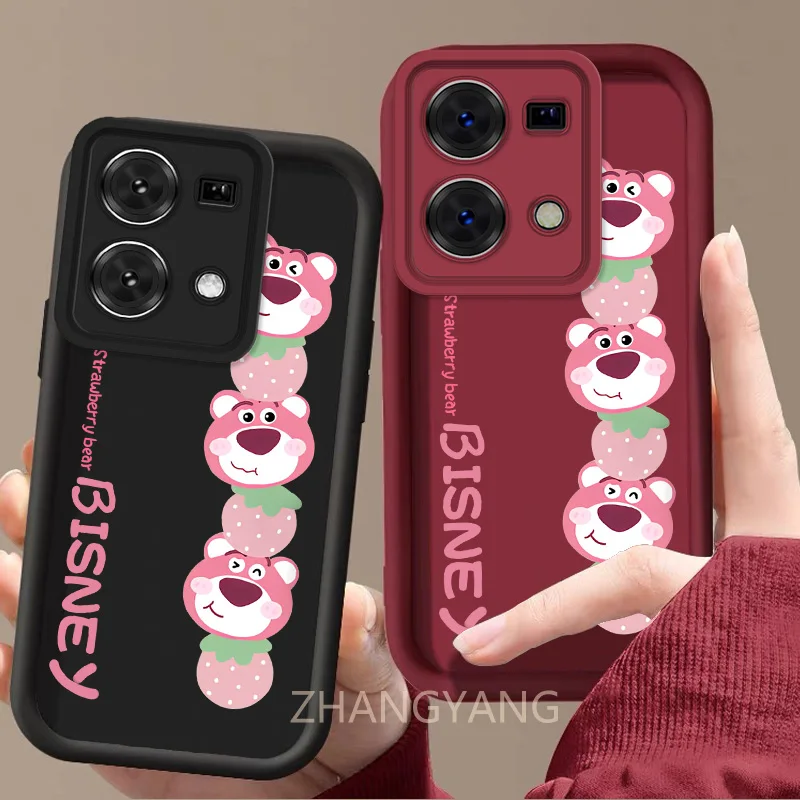 Case For OPPO Reno 7 4G Reno 8 4G Cute cartoon bear phone case with silicone TPU soft case anti drop and shockproof phone camera