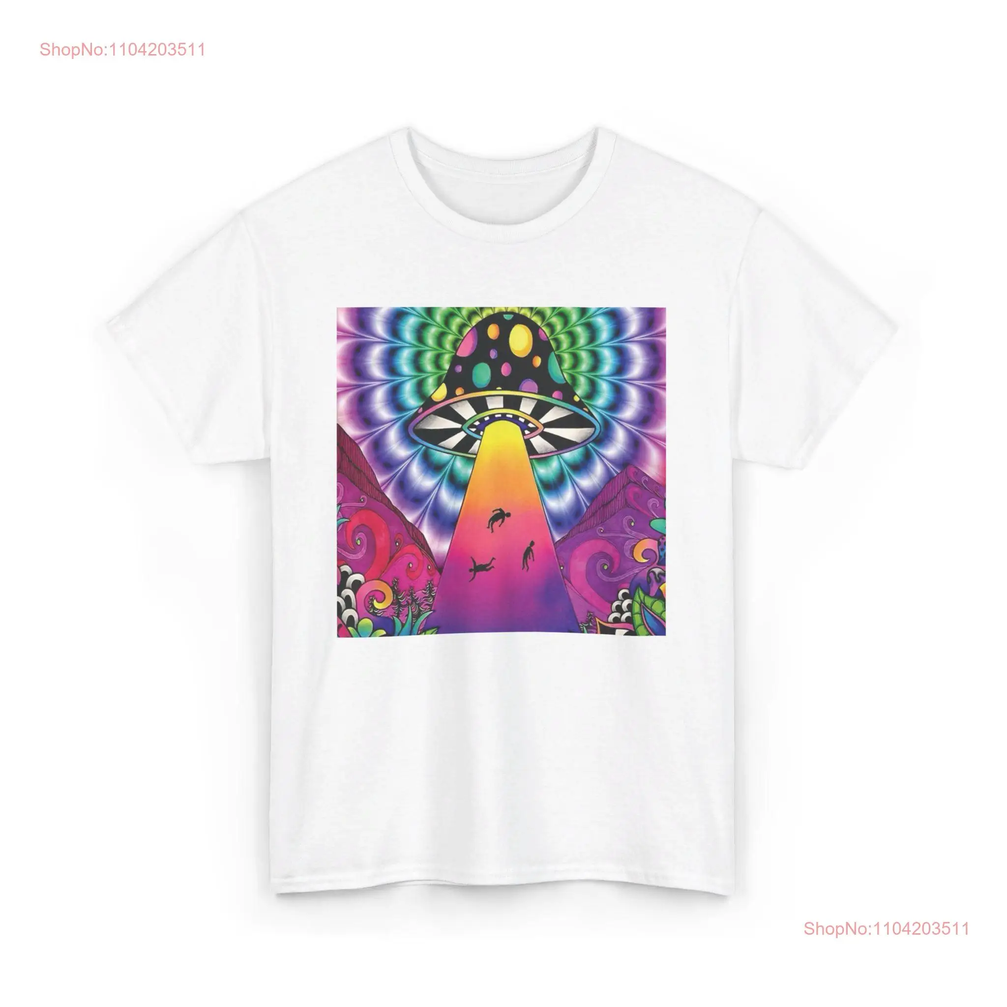 Colorful Mushroom Diamond T Shirt Trippy Wall art Psychedelic Festival Clothing men DMT Trip long or short sleeves