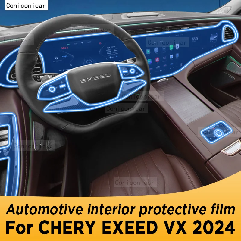 For CHERY EXEED VX 2024 Gearbox Panel Navigation Automotive Interior Screen TPU Protective Film Cover Anti-Scratch Sticker