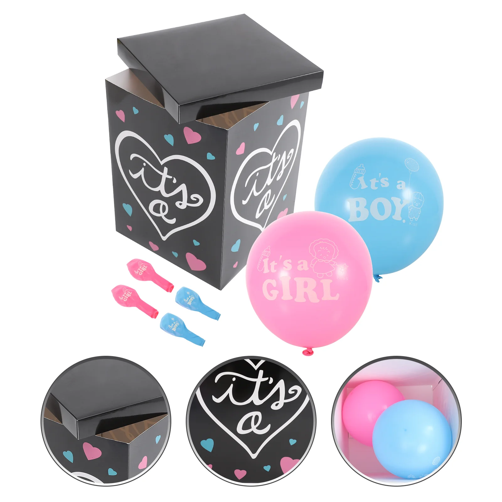 

Gender Reveal Box Baby Shower Decorations for Girl Birthday Boxes Party Boy Balloon Balloons