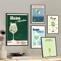 Hugo Spritz Cocktail Poster Sticky Wall Art Printing Waterproof Home Living Bed Room Bar hallway Aesthetic Decor