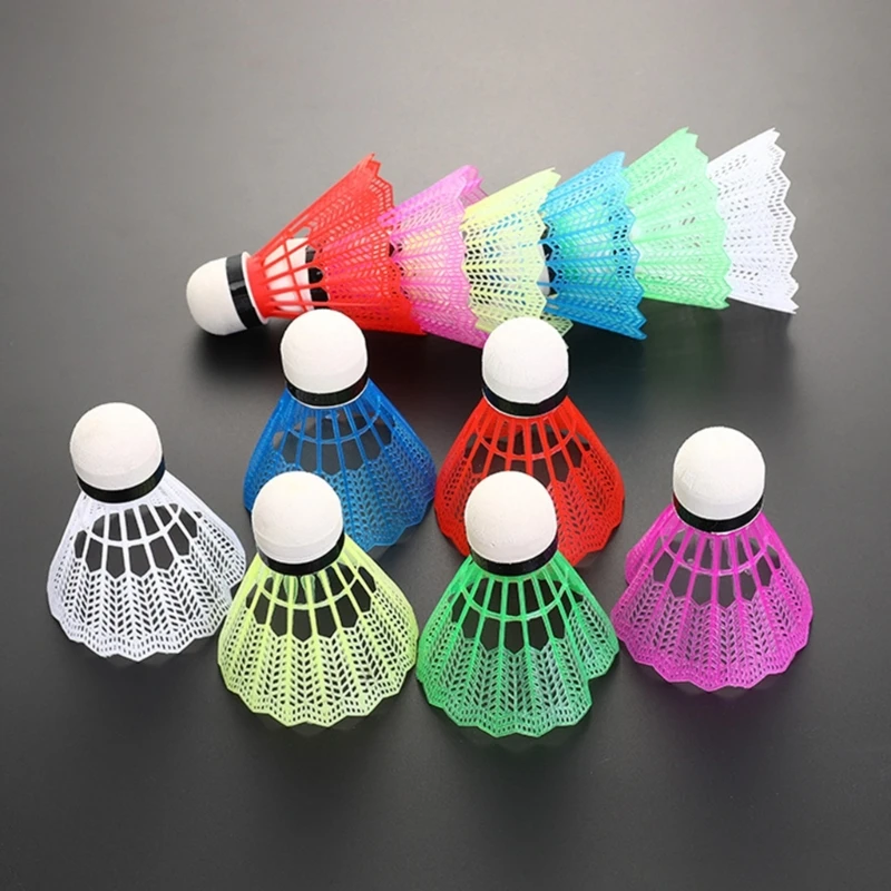 12Pcs Plastic Colorful Badminton EVA Head Badminton Shuttlecock Set for Game Sports Training Entertainment Player Play