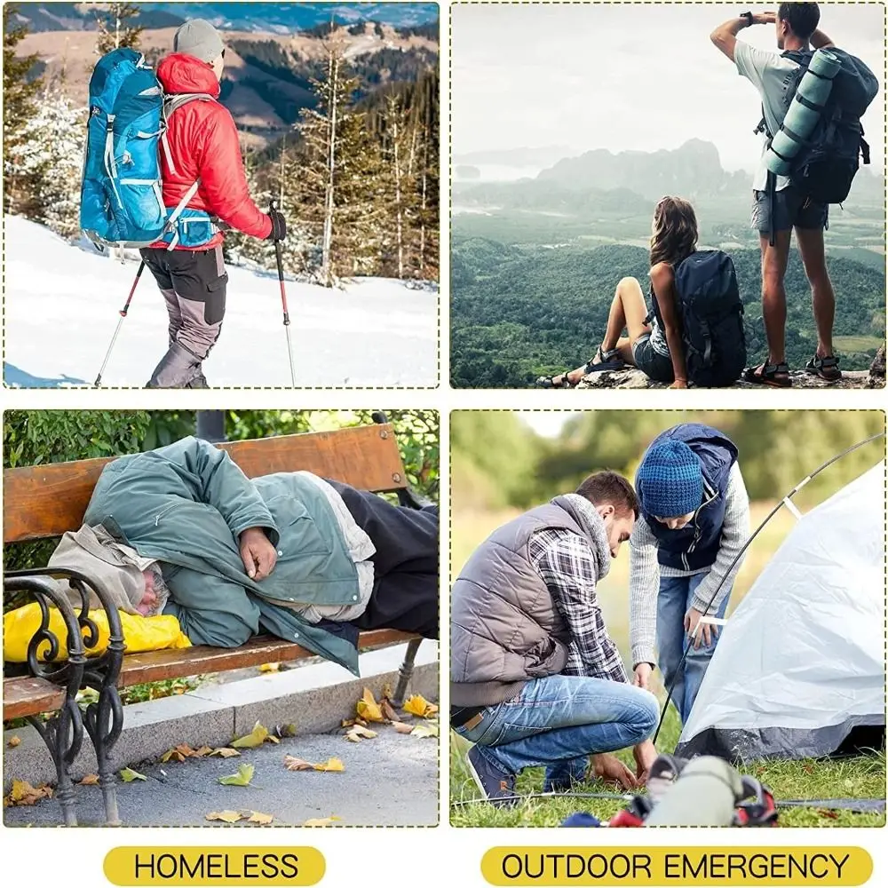 

2024 Outdoor Survival Blanket Waterproof Camping Gold Foil Blanket Windproof Tent