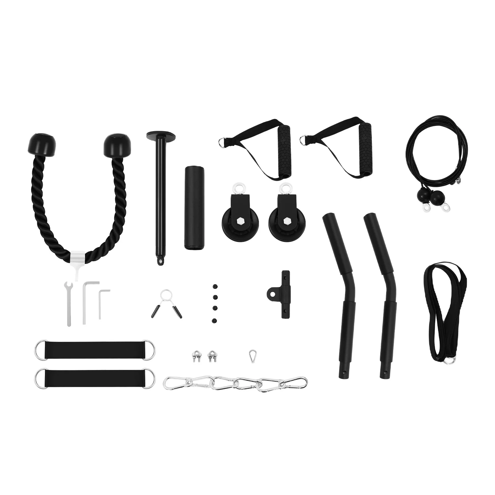 120kg Cable Pull Fitness System, Gym Muscle Training Cable, Weight Pulley System for Unisex Adults Pull Downs view 2