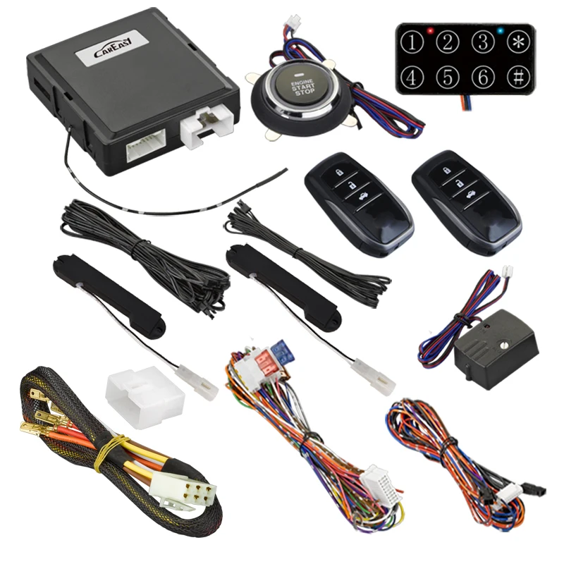 

Most powerful Functions Keyless Entry System Push Button Engine Start Stop Remote Starter PKE Car with remote for Toyota