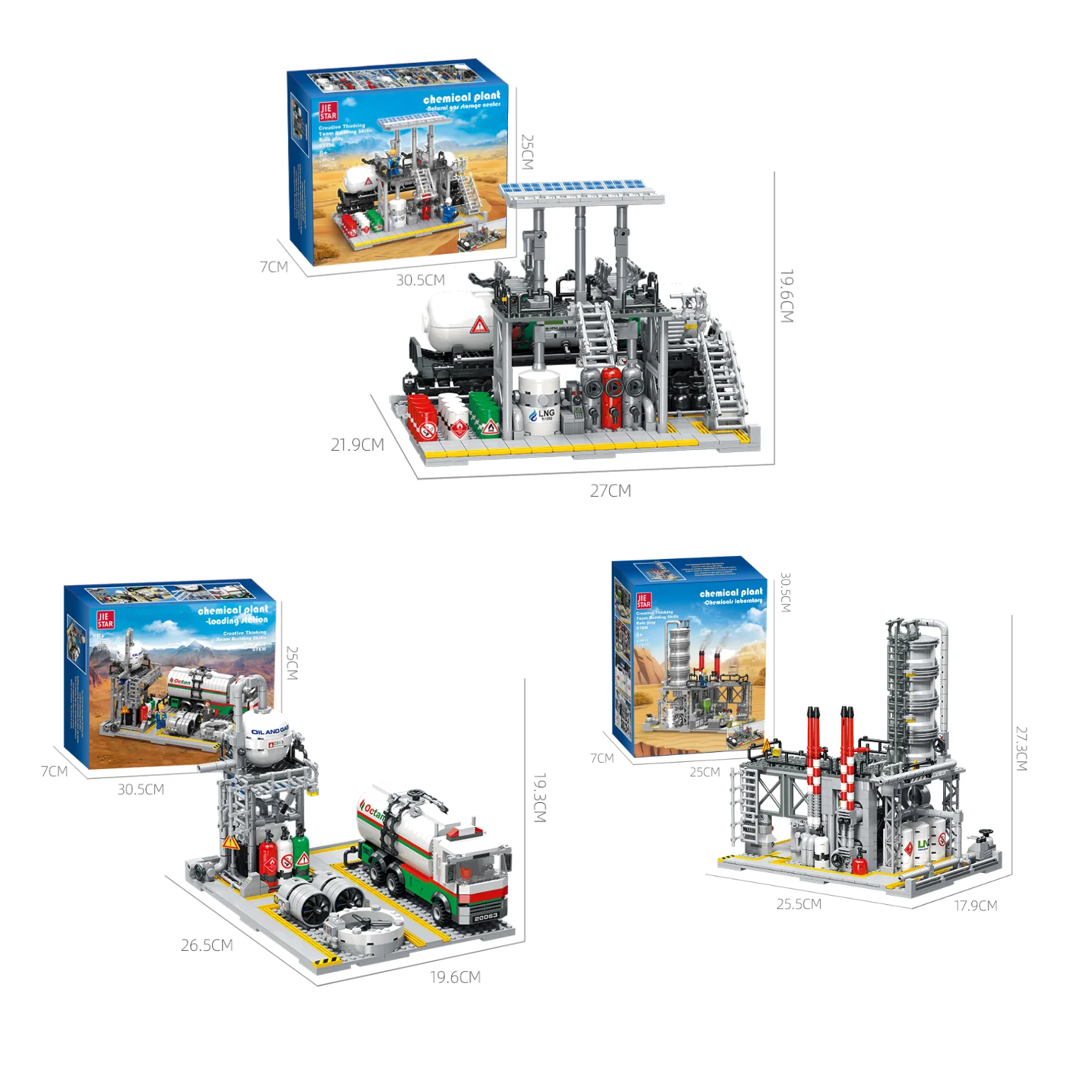 

Chemical Plant Series Building Blocks Natural Gas Storage Center Laboratory Transport Station City Street View Bricks Gift Adult