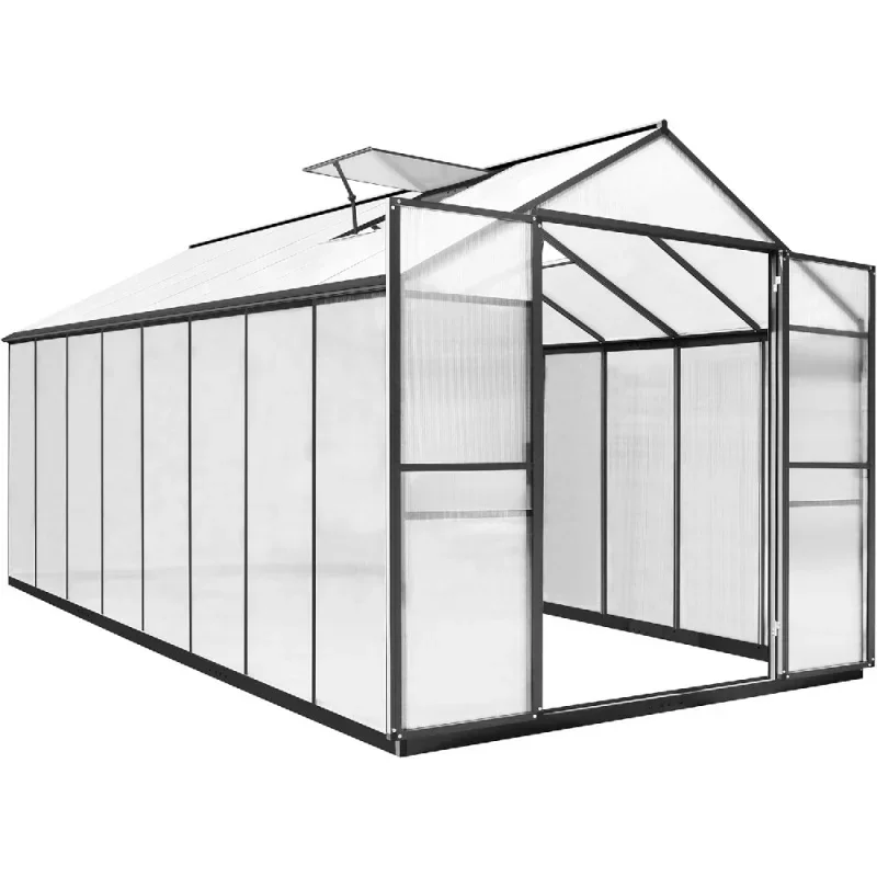 Greenhouse, 8x16 FT Greenhouse For Outdoors, Polycarbonate Greenhouse With Vents, Aluminum Frame, Green House