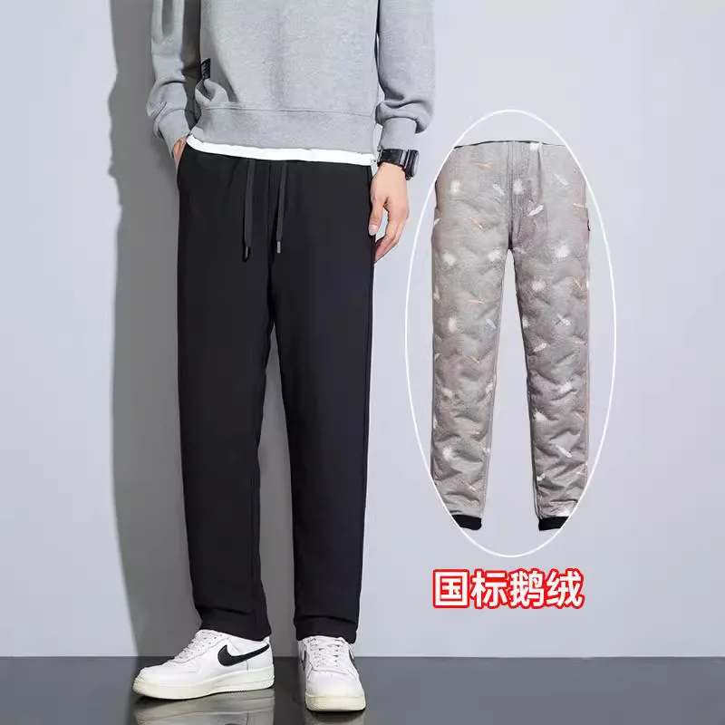 

Мужские брюки на белом гусином пуху, зимние утолщенные водонепроницаемые теплые спортивные брюки, зимняя верхняя одежда, мужская moletom masculino PT-580