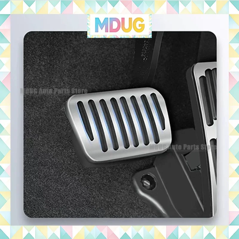 For BYD Sealion 7 Sea lion 07 2024 2025 Silvery Car Brake Pedals Cover Non Slip Pads Interior Decoration Cover Accessories