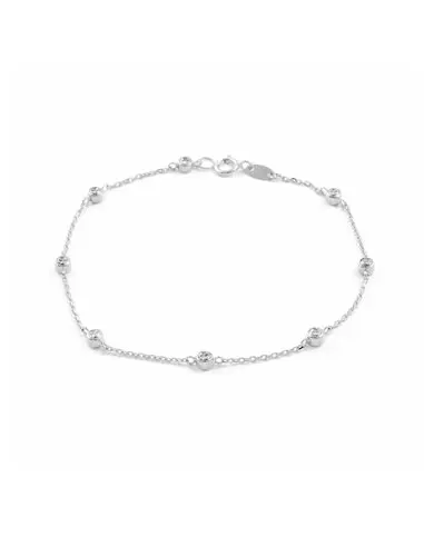 Bracelet white gold plated 3 mm zircon (9kts)