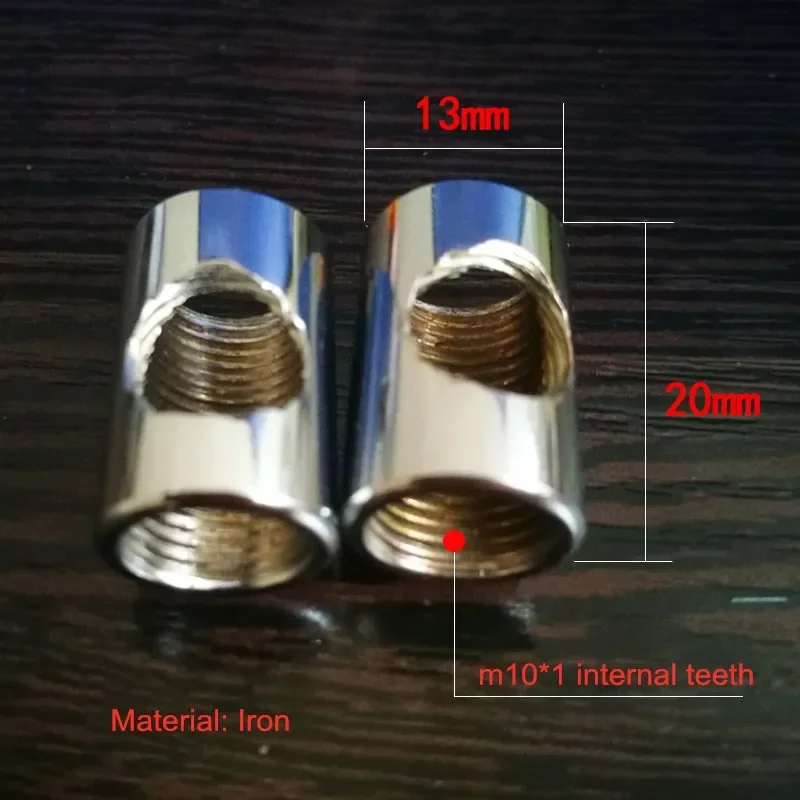 5 Stück M10 x 1 mm Eisen-T-Stück, zylindrisches internes Dental, gerades Rohr, 90-Grad-Adapter, T-förmiger Stecker, DIY-Beleuchtungsarmaturen
