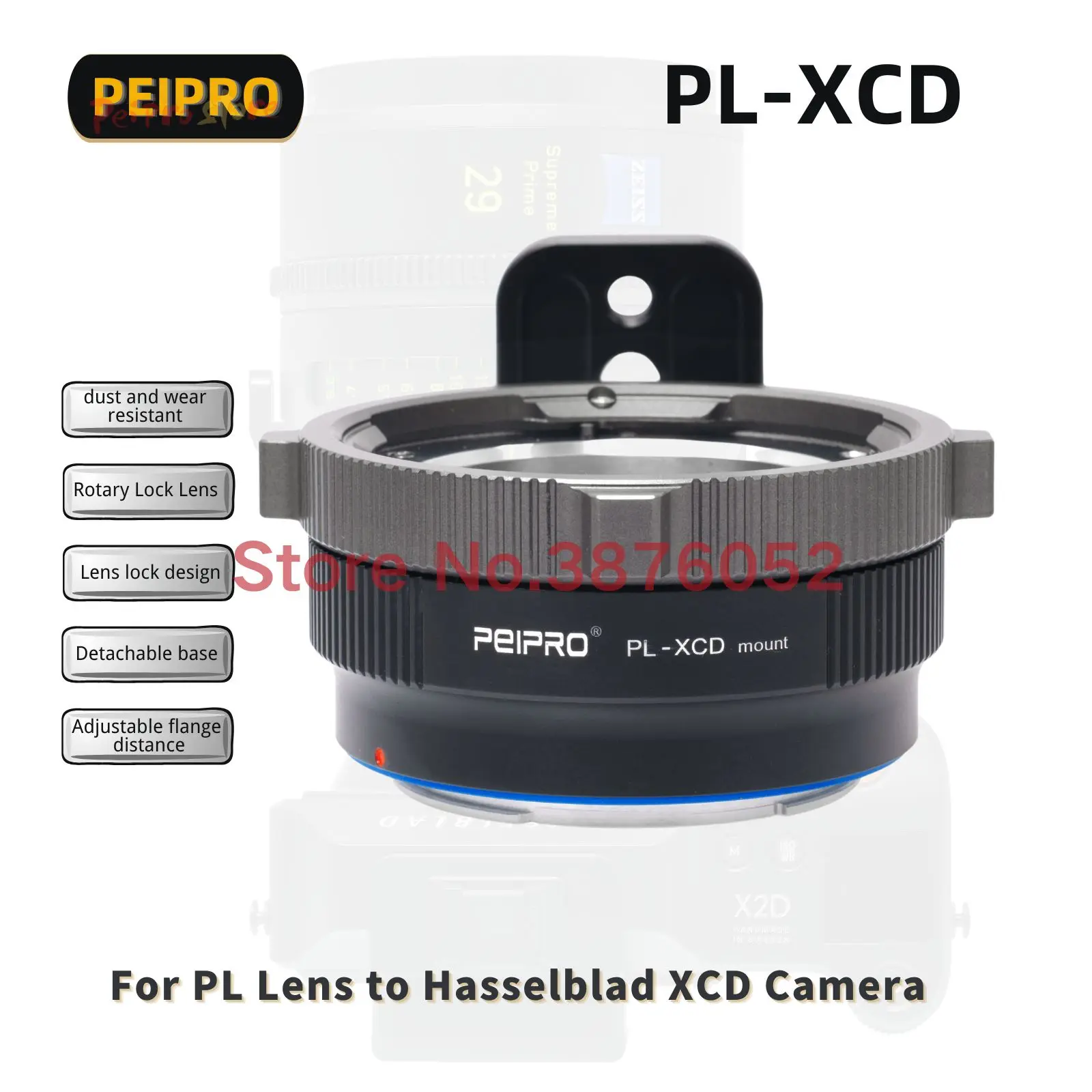 

PEIPRO PL-XCD Lens Adapter Converter for ARRI PL Lens to HASSELBLAD XCD X2D X1D X1DII 907 mount Cameras