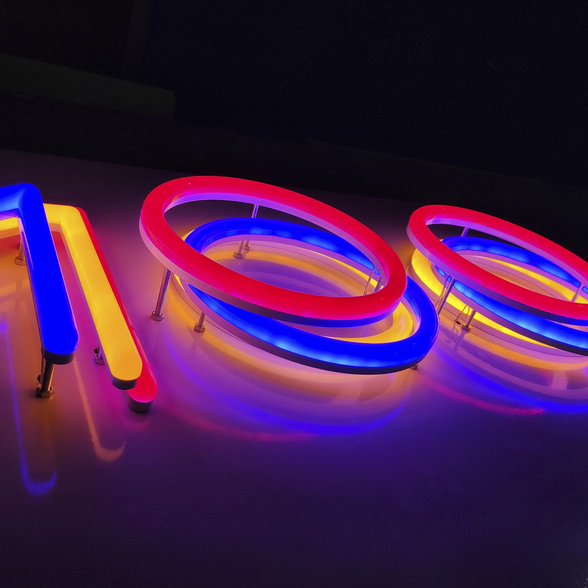 Custom Flexible neon acrylic flex sign letters LED light strip decorations baby happy birthday for party wedding