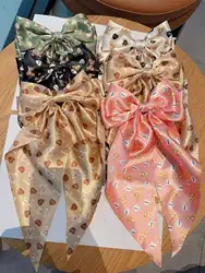 6 women's spring new Polka dot fabric simple large bow back hair streamer clip Duck clip jk hair clip hair accessories