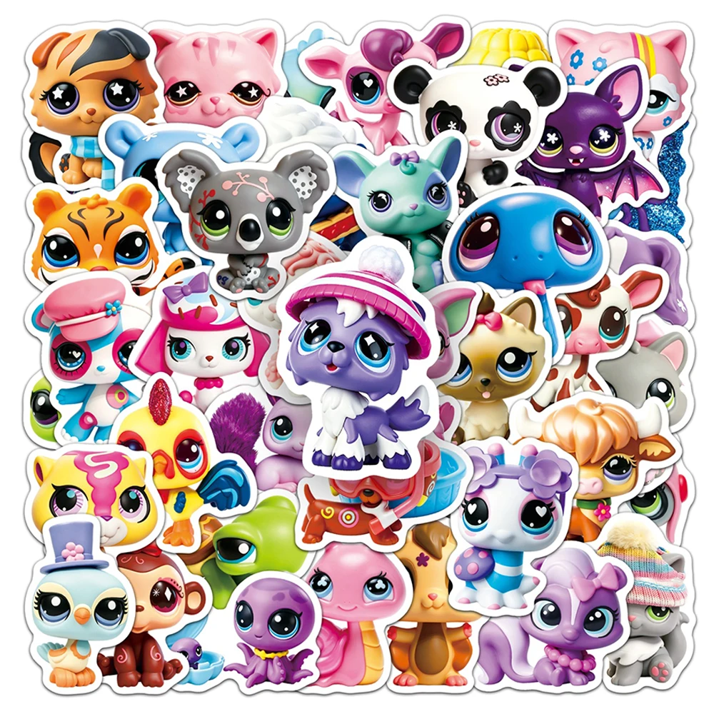 10/30/50pcs Cute Cartoon Littlest Pet Shop Stickers Decoration Decals DIY Laptop Phone Case Diary Suitcase Kawaii Animal Sticker