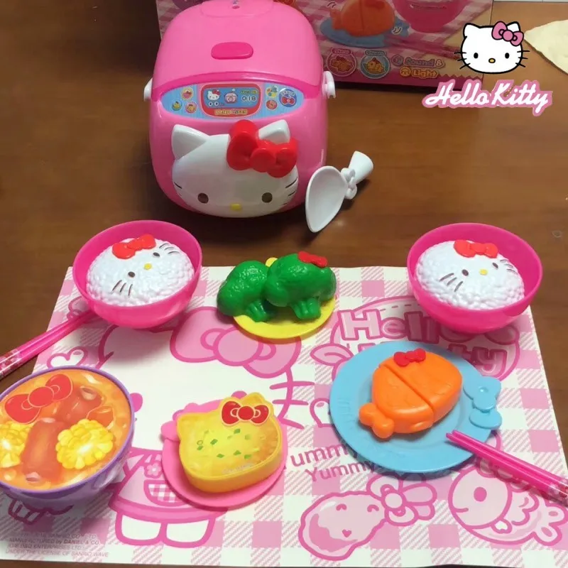 Sanrio Hello Kitty Kitchen Series Mini Rice Cooker Simulation Cooking Family Girl Toy Fun Simulation Rice Cooker Toy Set