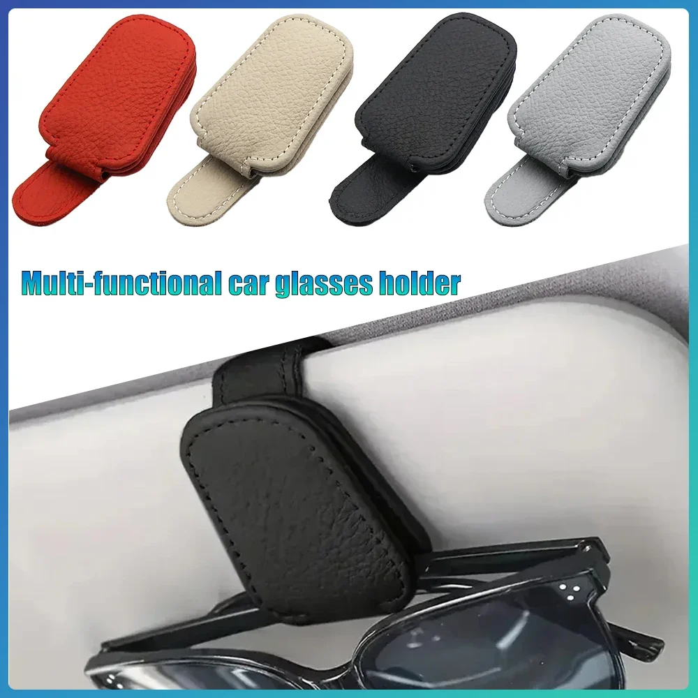 

1Pcs Sunglasses Holder Is Suitable for Car Sunshades Magnetic Leather Sunglasses Clip and Ticket Clip Car Sunshade Accessories
