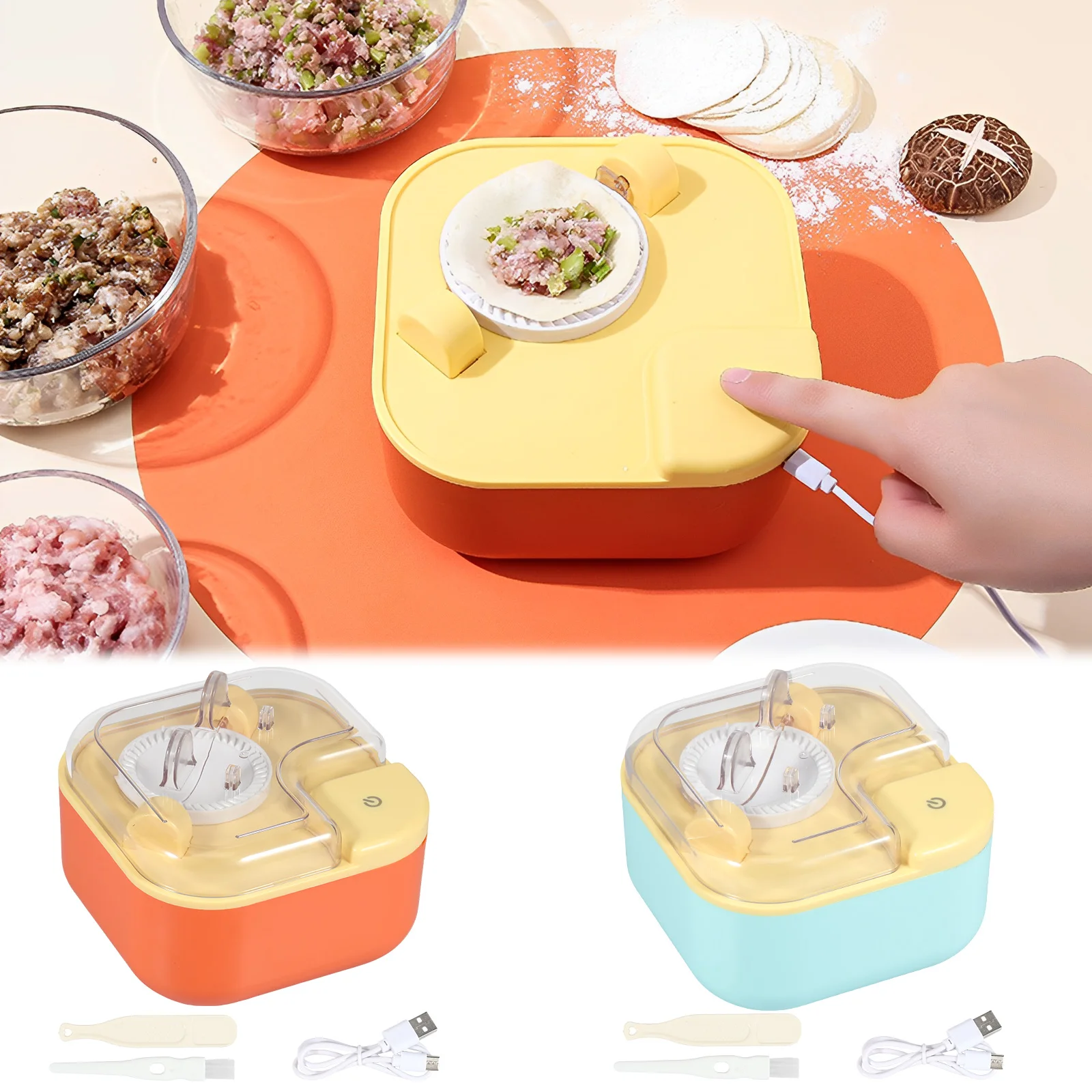 

Electric Dumpling Maker 1000mAh Dumpling Maker Machine Automatic Electric Empanada Machine Easy to Operate Empanada Maker Press