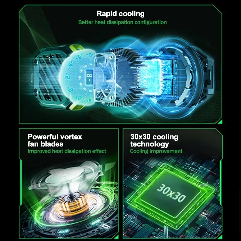 携帯電話用磁気半導体冷却ファン,7ギアの調整可能なラジエーター,iOSおよびAndroid用のPubgゲームクーラー,ユニバーサルx111