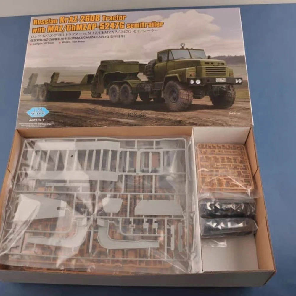 

Hobbyboss 85523 Масштабная модель 1:35 Российский грузовик КрАЗ-260Б с полуприцепом МАЗ/ЧМЗАП-5247Г, пластиковый сборный конструктор, игрушка для хобби