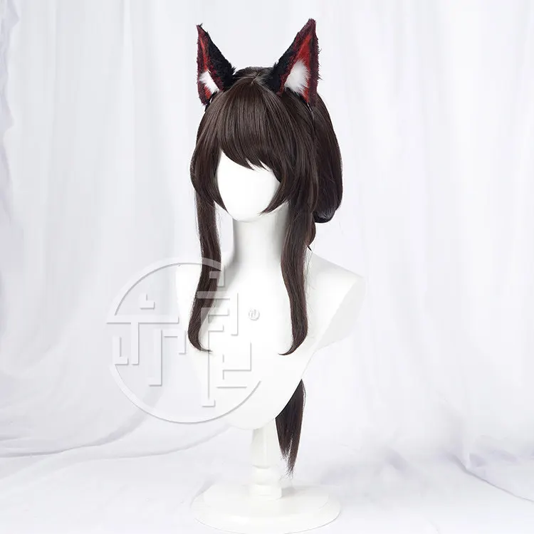 Anime subiu lenda ahri cosplay peruca halloween carnaval festa adereços cabelo sintético fibra resistente ao calor + peruca boné