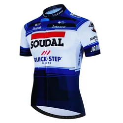 2024 New Men QUICK STEP Short Sleeve Bicycle Jersey Summer Cycling MTB Bike Outdoor Cycling Jersey Bike Clothing Quick drying