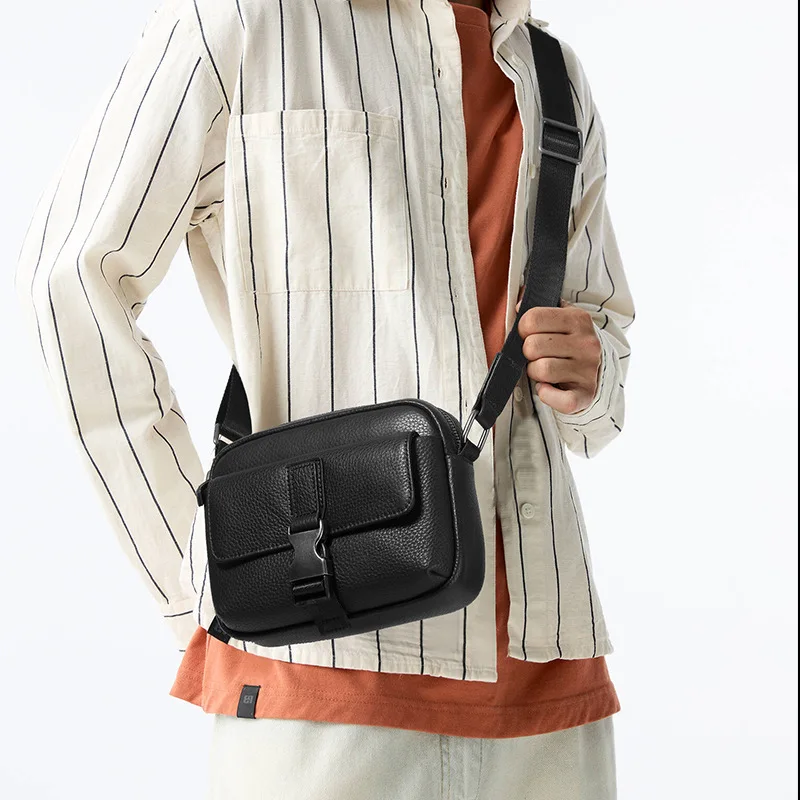 

2025 Winter New Single Shoulder For Side Bag For Men Portable Top Layer Cowhide Large Capacity Business Men's Crossbody Bag