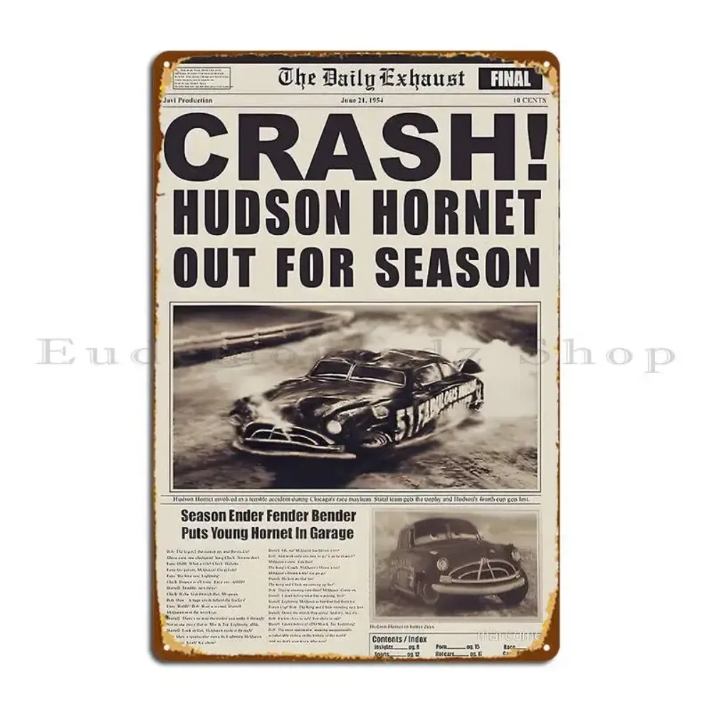 

CrashHudsonHornet Crash Hudson Legend Hornet Poster Metal Plaque - Obiaadylej Printing, Bar/Cinema Tin Sign Decor