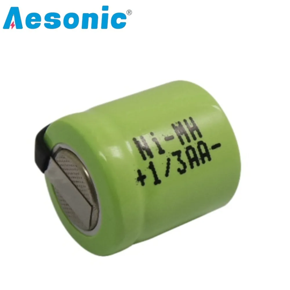 10PCS 1.2V 500mAh 1/3AA NI-MH Rechargeable Battery 1/3 AA Nimh with Welding Tabs for Solar Light Electric Toys Lawn Lamp