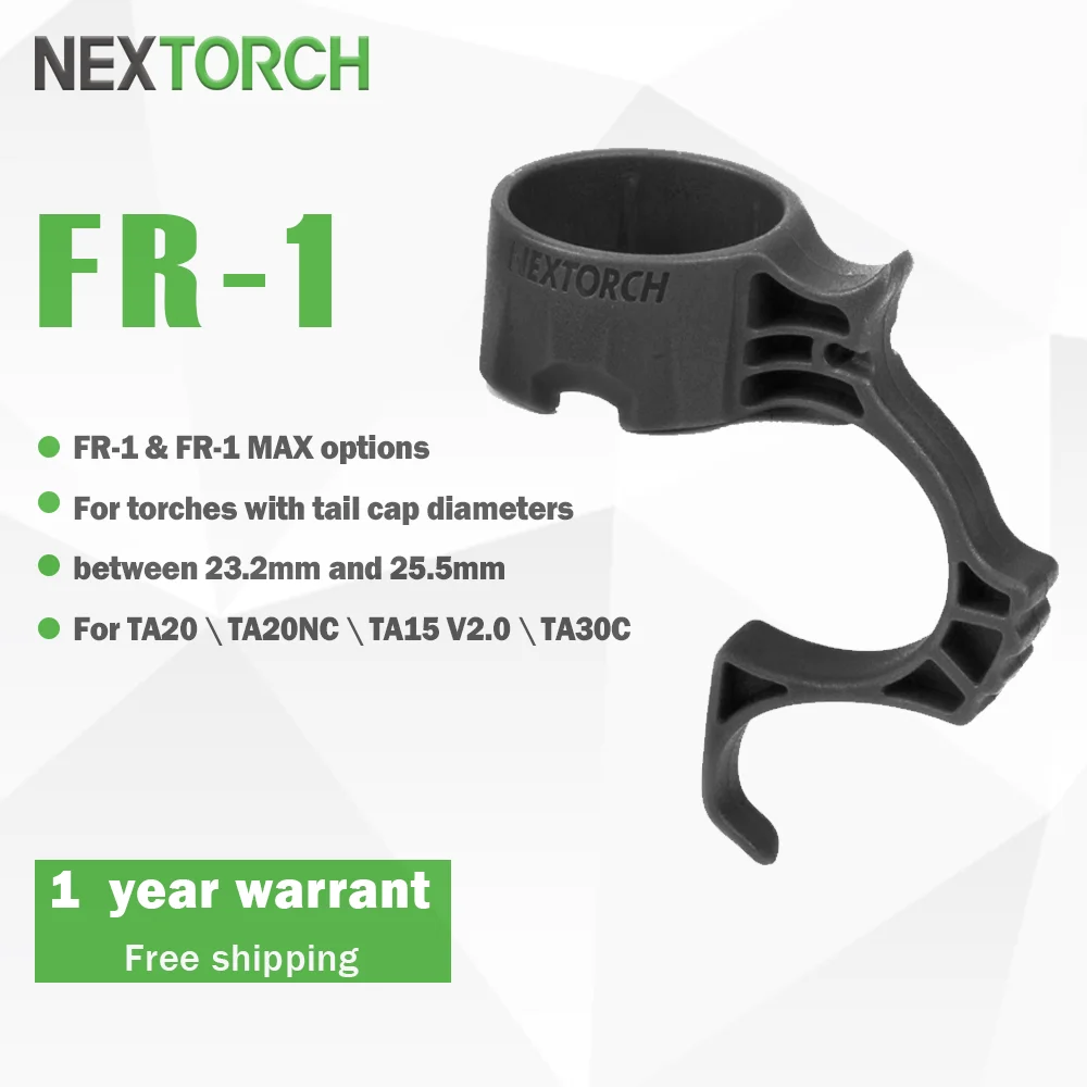 NEXTORCH FR-1 Tactical Flashlight Finger Ring, for torches with tail cap diameter between 23.2mm-25.5mm, For TA20 \\ TA20NC