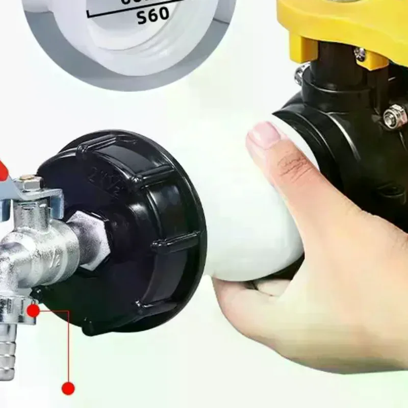 For Mounting IBC Rainwater Tank Canister Outlet S60x6 IT To AG Ton Barrel Pipe Joint Plastic Extension Tube IBC Adapter