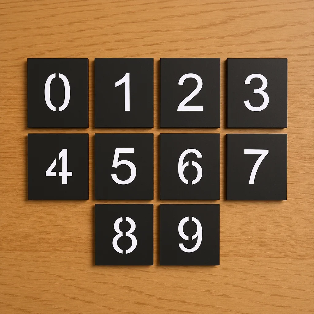 Plantillas de números duraderas, lavables y reutilizables para proyectos de manualidades DIY, pintura de tela de madera, herramientas multifunción, 10 Uds.