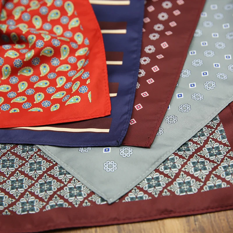 Français nouveau surdimensionné 27 cm hommes rouge poche carré Floral Paisley imprimé mouchoir fête de mariage smoking accessoires marié Hanky