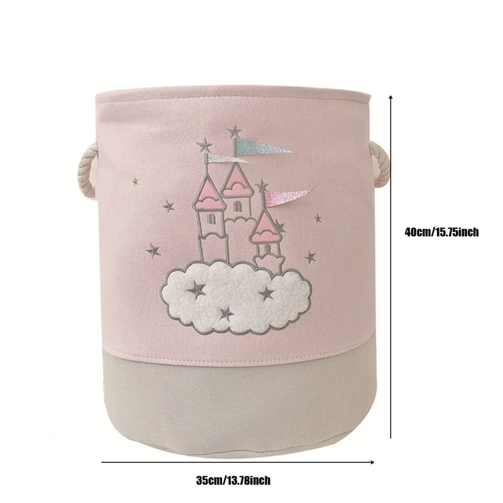 1PC Baby Laundry Basket Cute Castle Foldable Toy Storage Bucket Picnic Dirty Clothes Basket Box Canvas Organizer Cartoon Animal