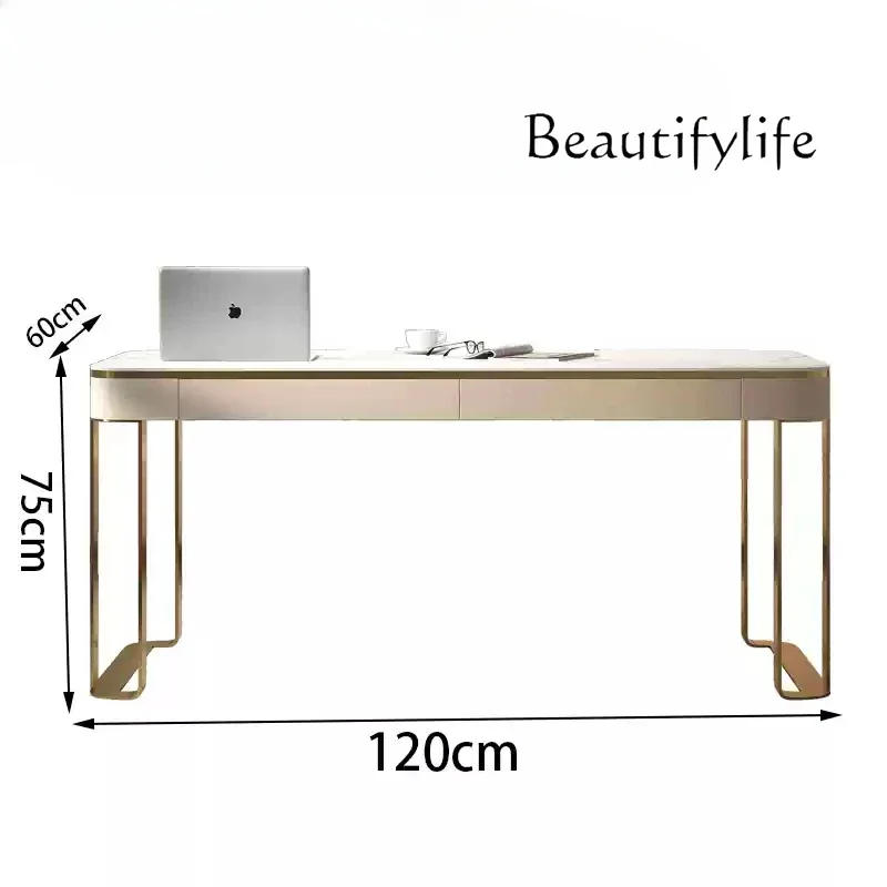 Italian light luxury high-end solid wood desk home computer desk designer writing desk