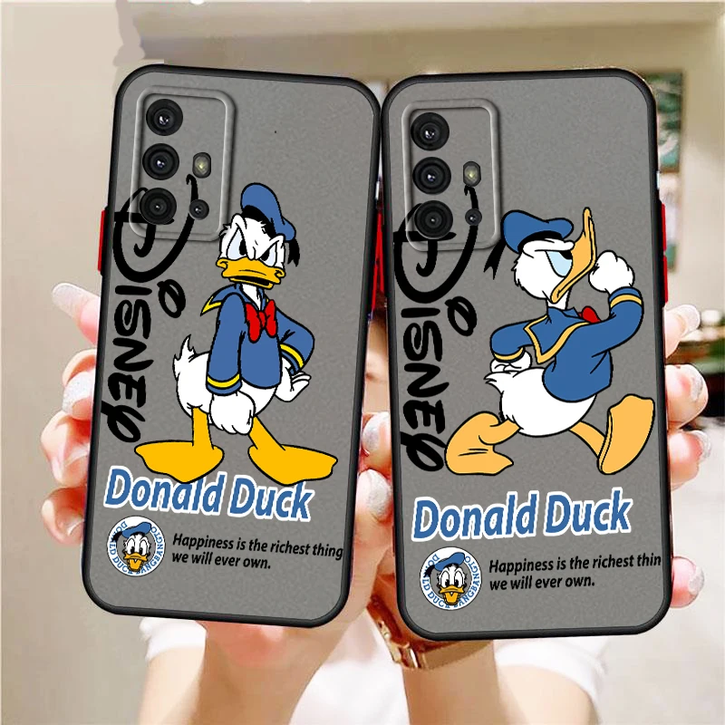 Disney Donald Duck Cartoon Frosted Translucent For Samsung Note 20 A35 A03 A54 A31 A22 A34 A14 A24 A04 A55 5G Back Phone Case