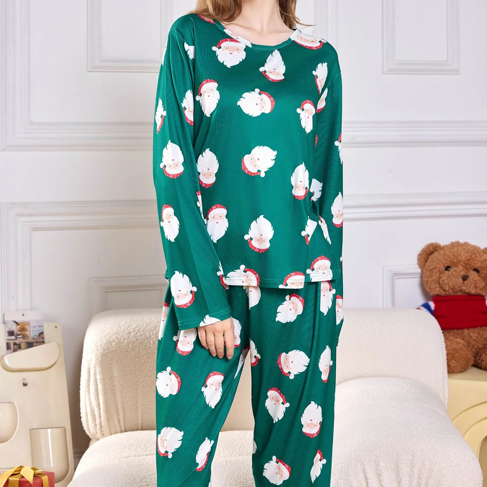 hirigin Women Christmas Pajamas Sets 2 pieces Pj Sets Sleepwear Loungewear T-shirts Pants 2 Piece Pijama Homewear Xmas Outfits ﻿