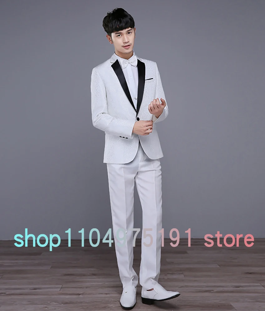 Graceful Embroidered wedding men's suit Delicate 2-piece Men's Suit ( Blazer+Pants ) Men's Stage Costume Homecoming Gowns