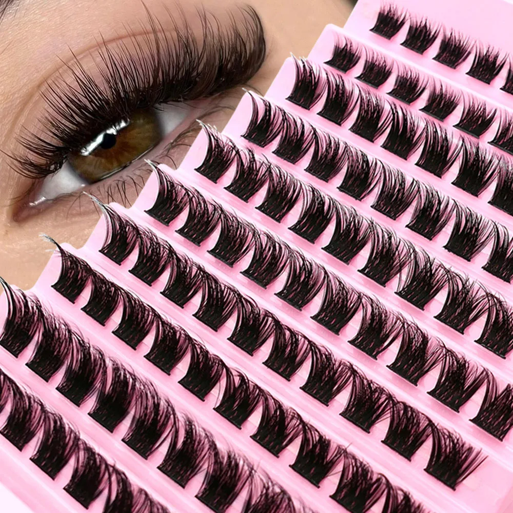 DIY 클러스터드 속눈썹 대용량 8-14mm 부드러운 혼합 자연스러운 곱슬 가짜 속눈썹 연장 3D 도구